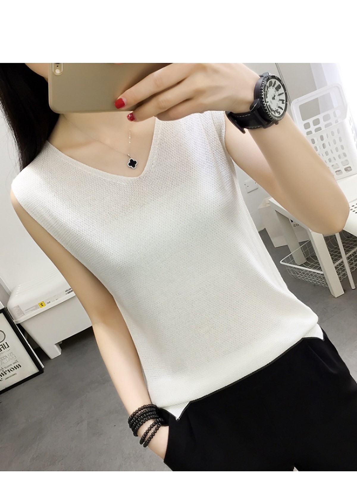 áo thun nữ, áo kiểu nữ len lụa O2 thời trang Hàn Quốc