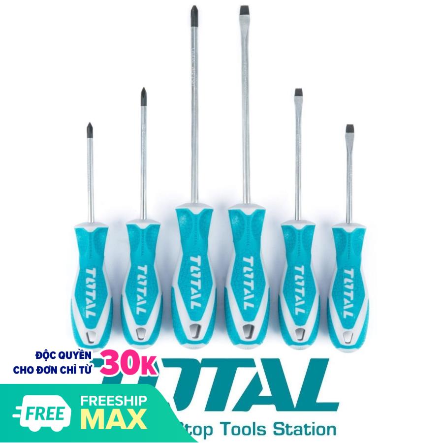Bộ tua vít 6 cây cán nhựa Total THT250606 HKSD0628