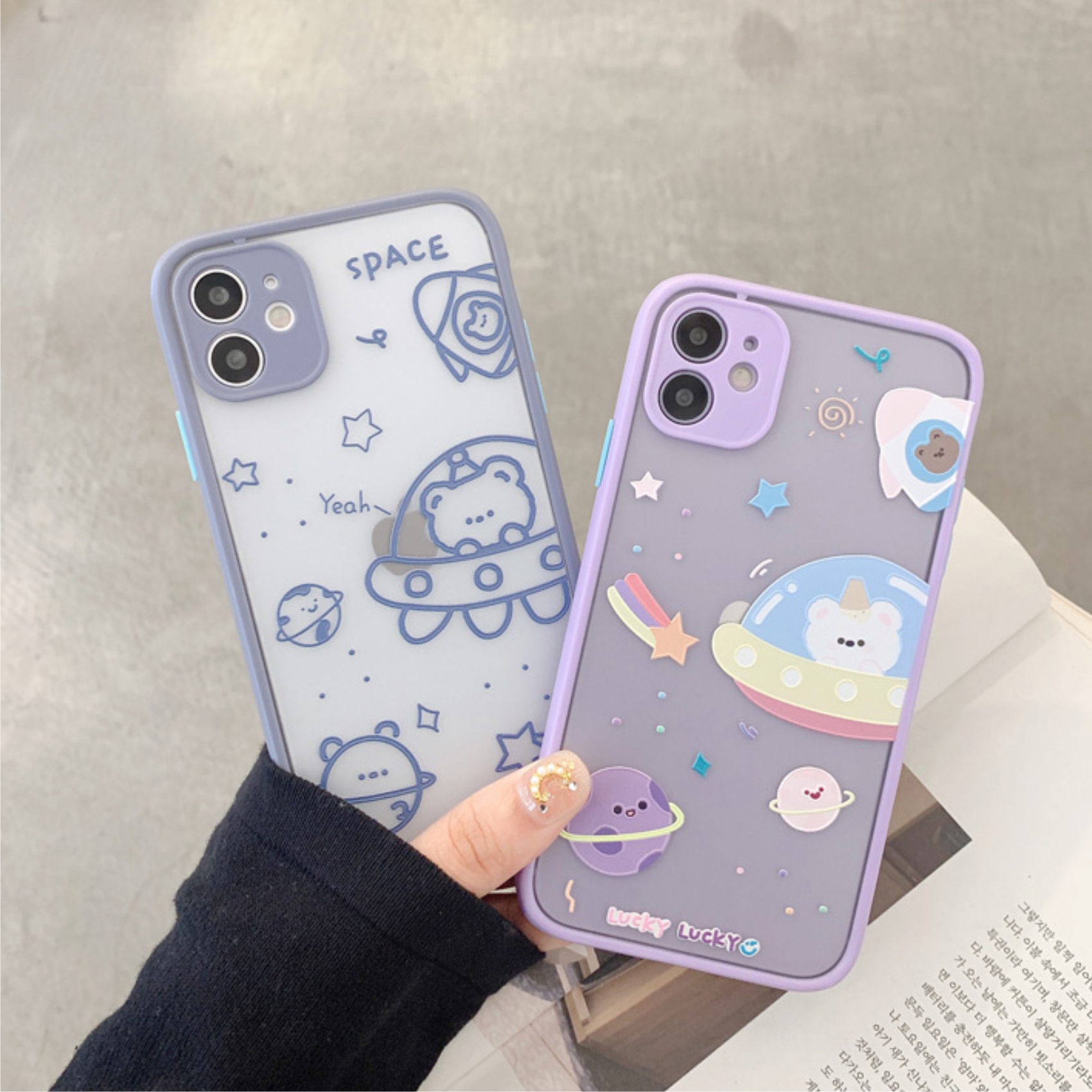 Ốp Lưng Nhám Chống Sock Va Đập Bảo Vệ Camera Space Lucky