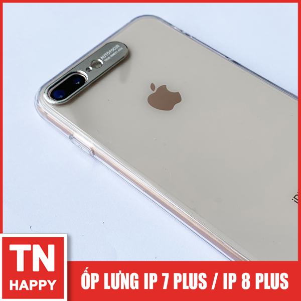 Ốp lưng IPhone 7 Plus / IPhone 8 Plus  bảo vệ camera -  chất lượng cao - Ốp lưng Auto Focus (Màu bạc) - TN Happy phân phối