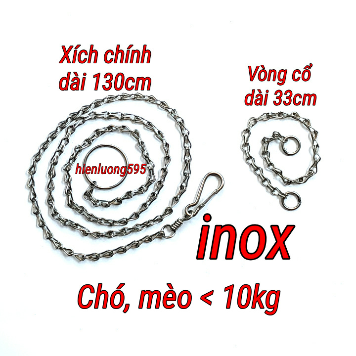 Xích chó mèo inox size nhỏ