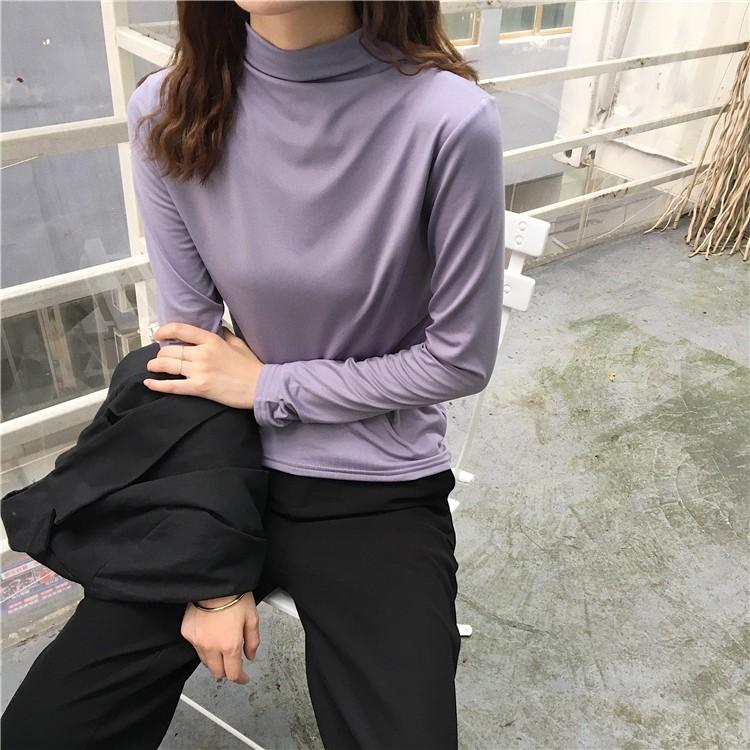 [HCM]ÁO THUN CỔ LỌ NỮ