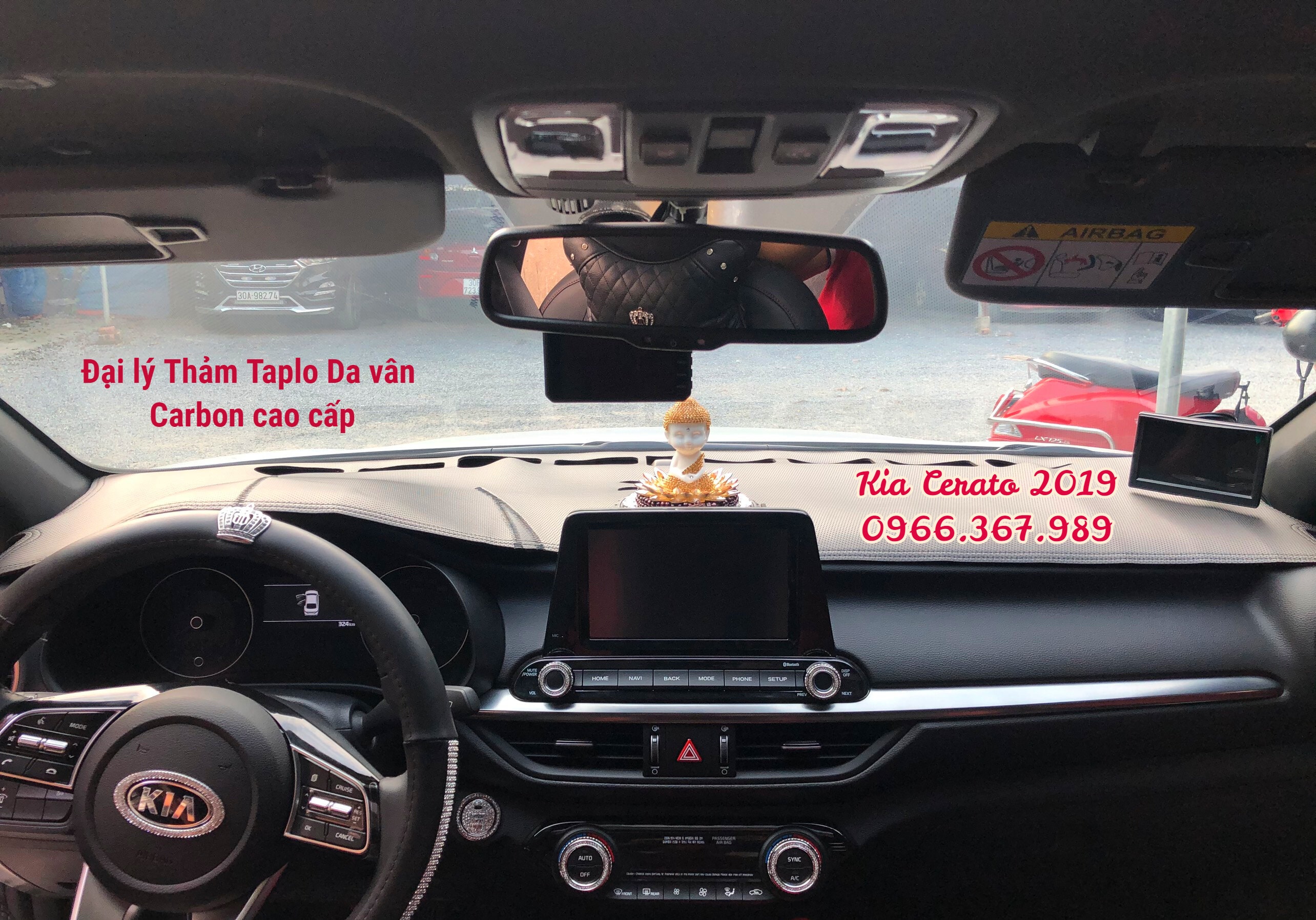 Thảm Taplo Da vân Carbon cao cấp xe MAZDA 2