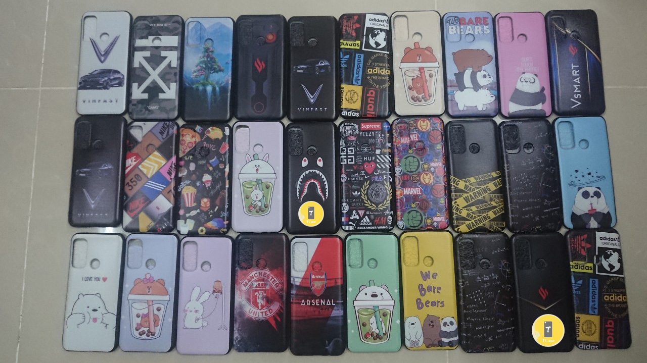 Ốp lưng Vsmart Live 4 - TPU dẻo đen in hình BST Vsmart và Vinfat