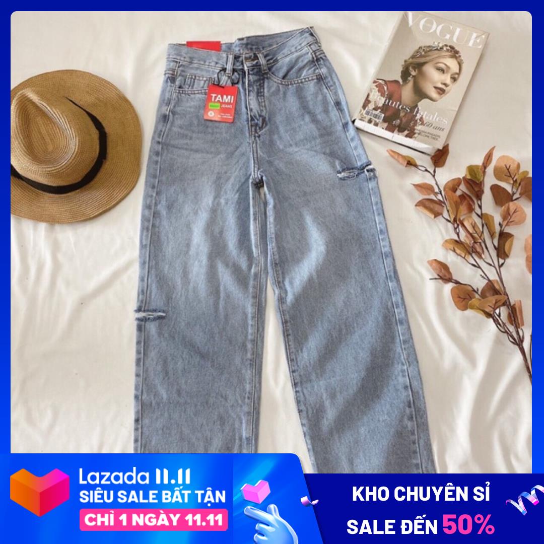 Baggy Jeans Ống Rộng Rách PT