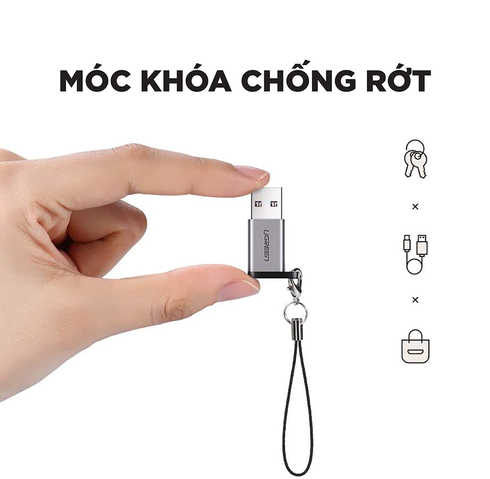 [HCM]Đầu chuyển đổi USB type C cổng cái sang USB 3.0 cổng đực UGREEN US204 US276