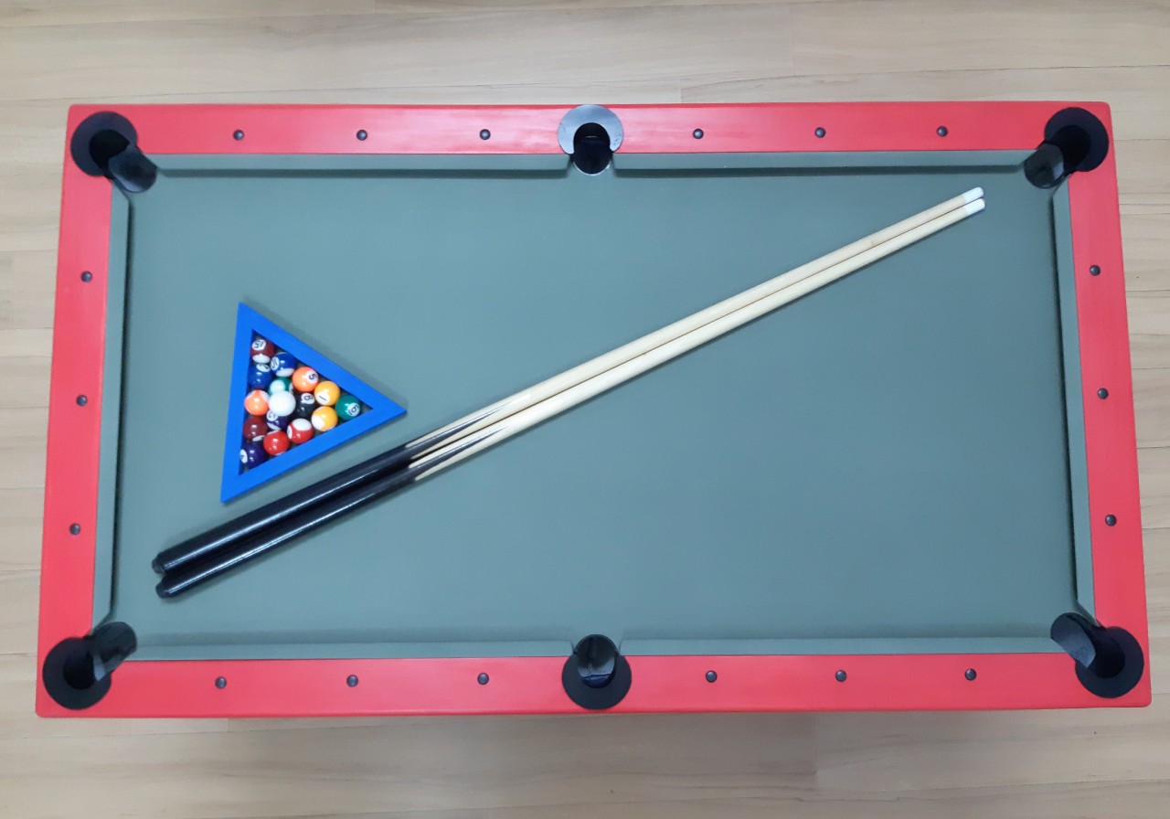 Bàn Bida mini có chân (110cm x 60cm), bi 25mm