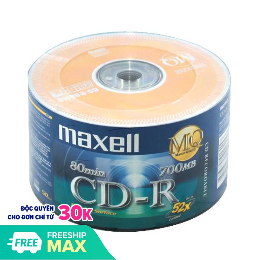 (Tặng cây bút ghi đĩa ahuang ) Bộ 50 đĩa CD trắng CD-R Maxell