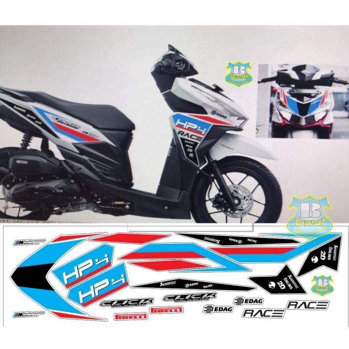 Tem rời vario 2017 hp4 racing dán xe trắng