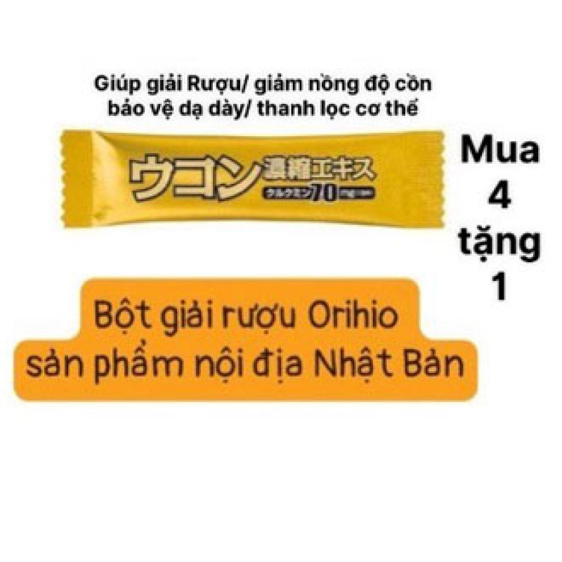 (Lẻ 1 gói 70mg) Tinh chất nghệ vàng Orihio Nhật giúp bảo vệ dạ dày, thanh lọc cơ thể nhập khẩu