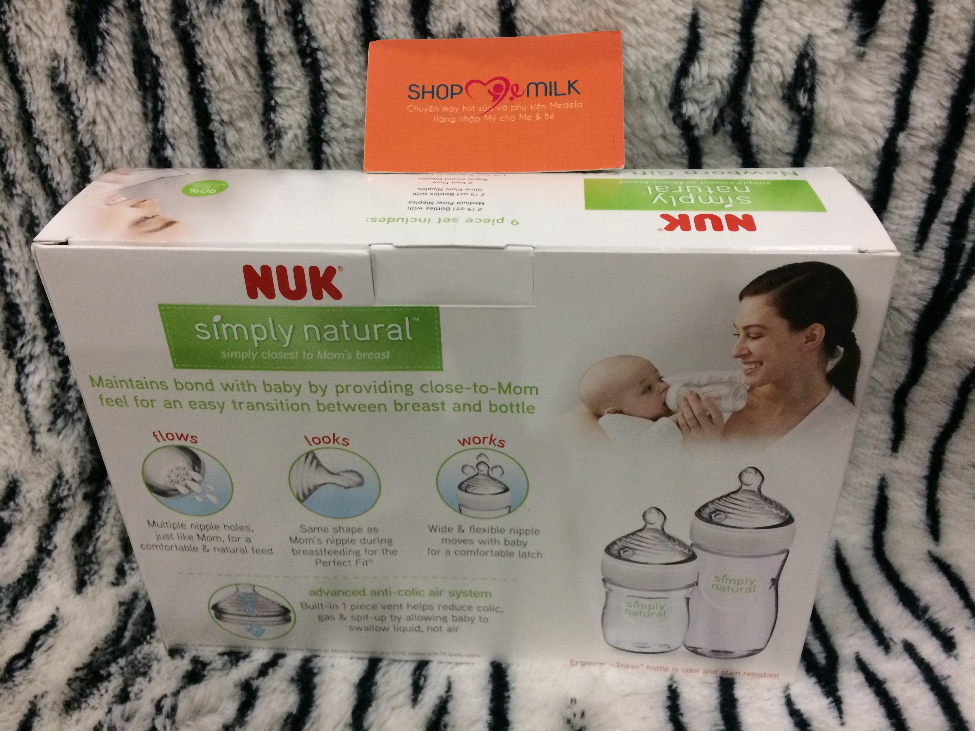 Bộ Gift Set 4 bình sữa Nuk Simply Natural