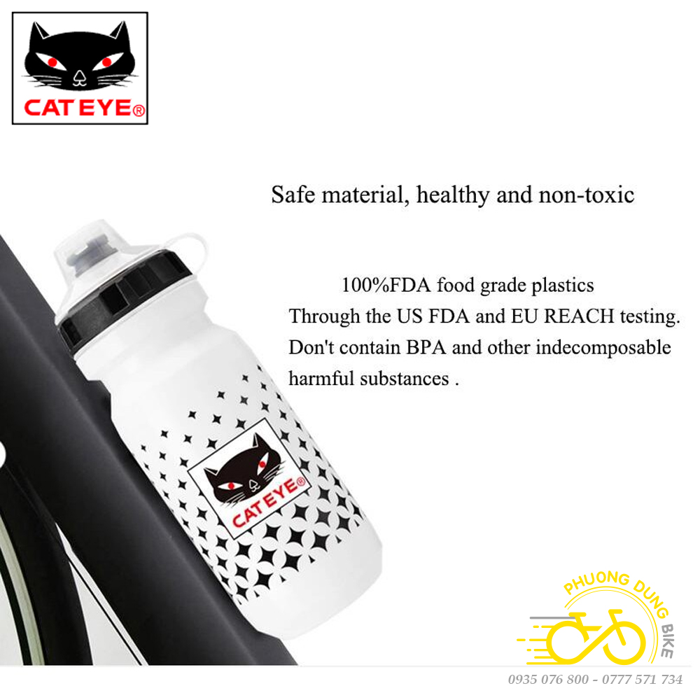 Bình Nước Xe Đạp CATEYE PP5 600ml – Nhựa An Toàn, Nhẹ, Dễ Bóp, Dùng Cho MTB/Road