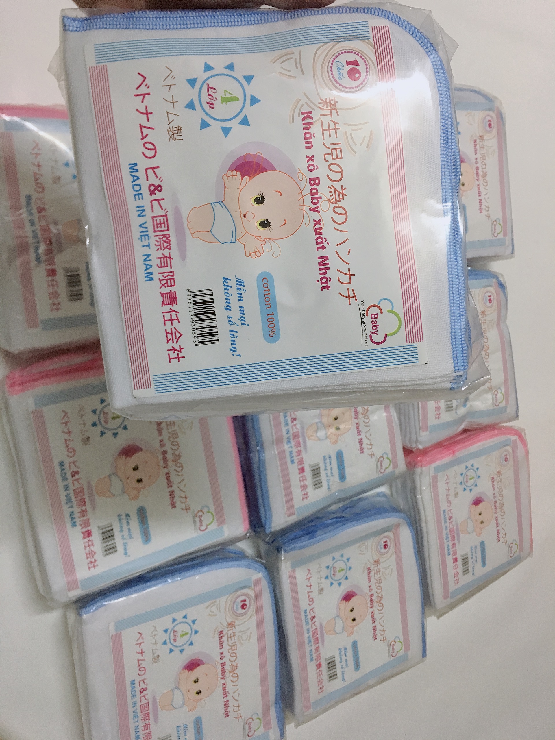 Khăn Sữa Xuất Nhật 3 & 4 Lớp