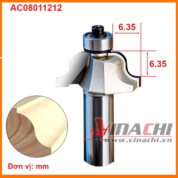 Mũi Soi Chữ S Tideway AC0801 - Mũi Soi Chữ S Vinachi làm bằng hợp kim chất lượng tốt chuyên dùng soi phào chỉ đồ nội thất