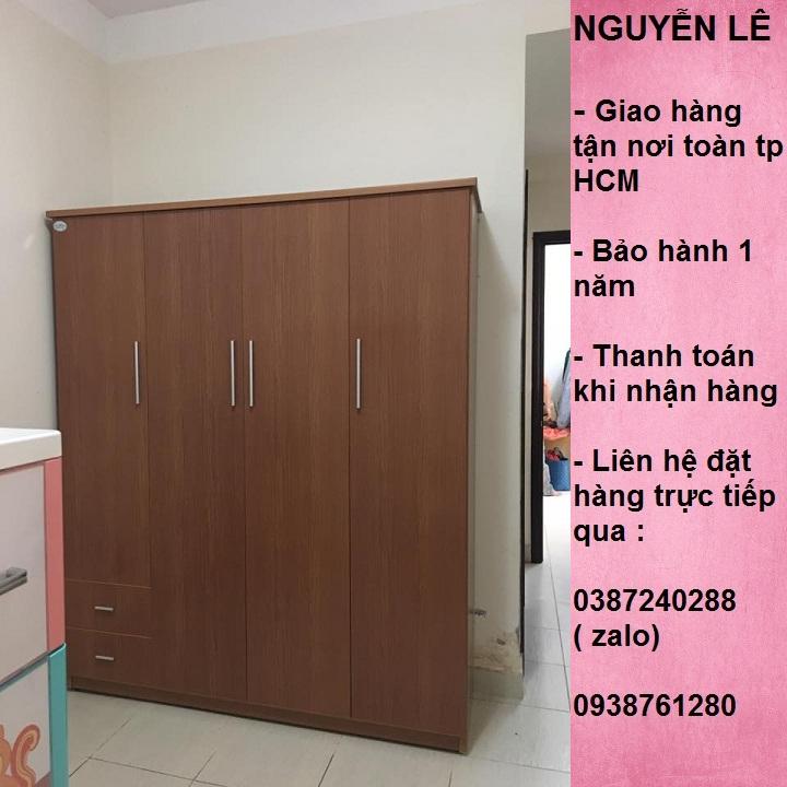 tủ quần áo nhựa đài loan 4 cửa ngang 1m6 cao 1m8