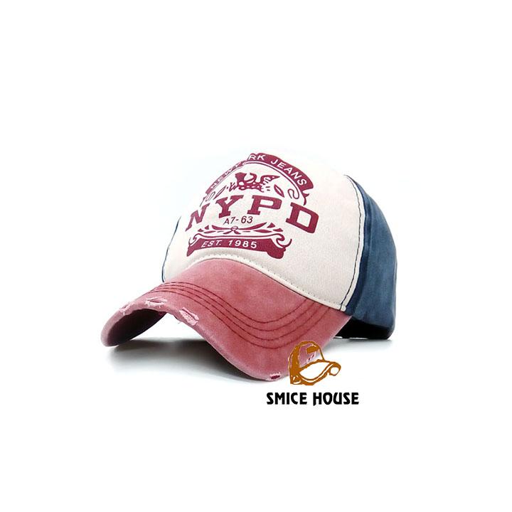 Baseball cap torn jeans NYPD male female style Dusty