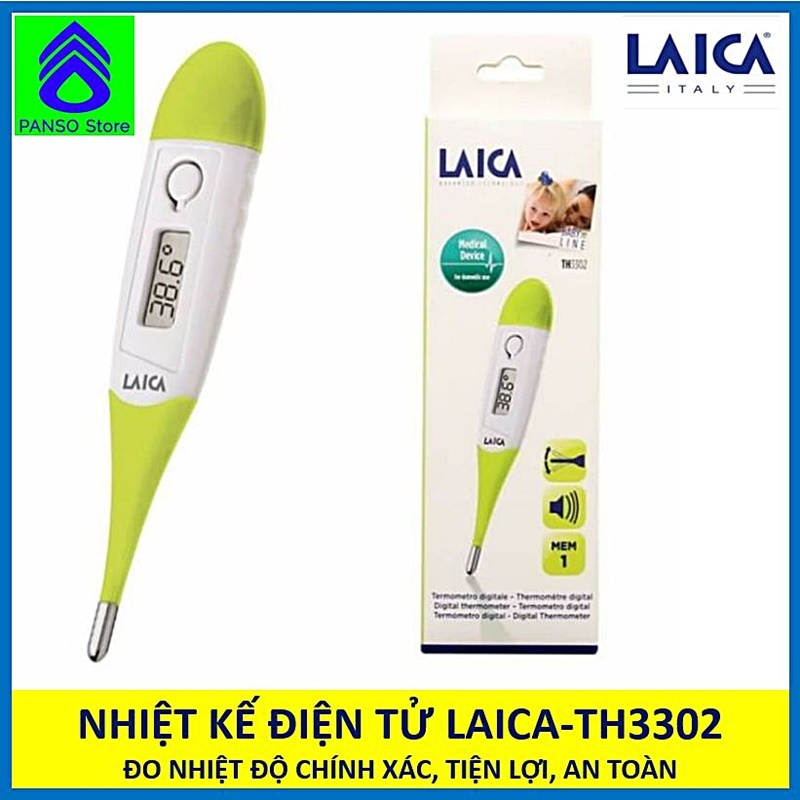Nhiệt kế điện tử đầu mềm chuẩn châu Âu hãng Laica (Italy) TH3302 - Đo nhiệt độ cơ thể trẻ em chính xác, tiện lợi, an toàn nhập khẩu