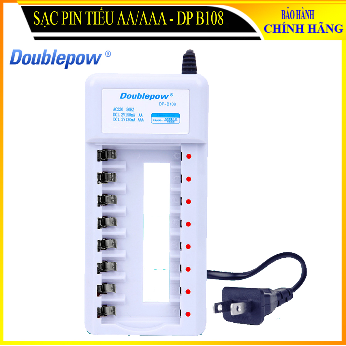 Bộ sạc pin đa năng aa aaa doublepow dp-b108 - chất lượng cao