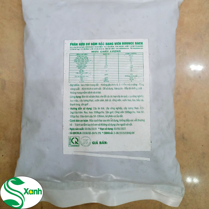 PHÂN HỮU CƠ ÚC - PHÂN HỮU CƠ BB ÚC -  TÚI 500G