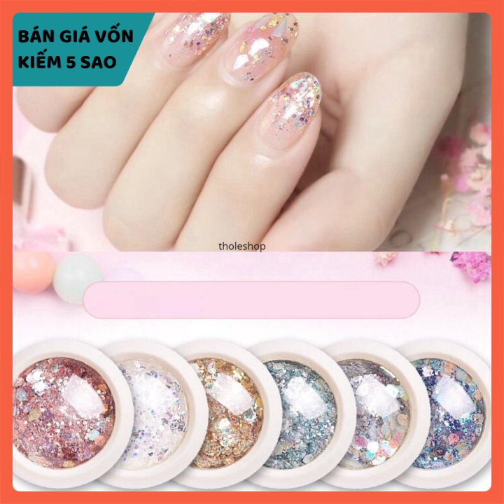 [HCM]Hộp kim tuyến sơn móng tay - Nhũ sơn móng tay - Nail nhũ - Phụ kiện sơn móng tay - Móng tay kim tuyến nghệ thuật nhiều màu [GIÁ VỐN]