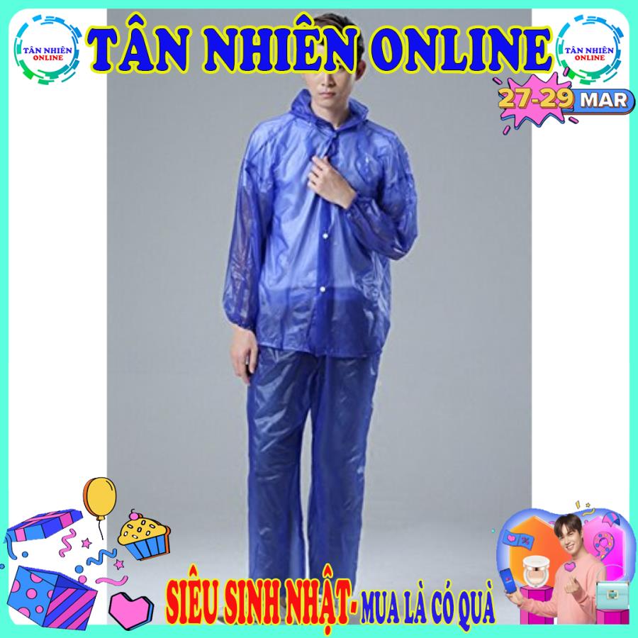 Áo mưa bộ trong suốt chạy xe máy