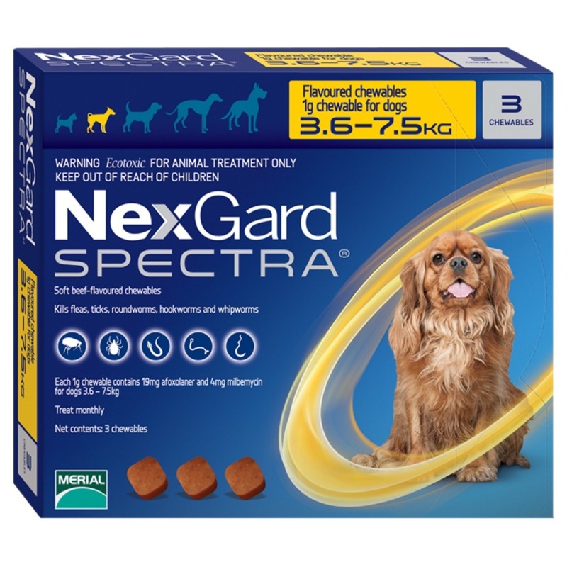 1 Hộp Nexgard Spectra giúp loại bỏ nội ngoại kí sinh ở chó 3.5-7.5kg