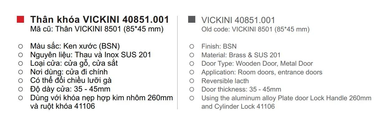 [HCM]Thân khóa VICKINI 40851.001