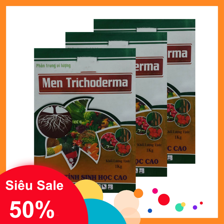 [HCM]Phân bón Men Trichoderma - Nấm vi sinh Trichoderma (Combo 3 bao mỗi bao 1 kg). Cung cấp chủng vi sinh vật có lợi  cung cấp trung vi lượng cho cây trồng. Cải tạo rễ ức chế nấm bệnh cải tạo mùn. Ủ rác thải. thành phân hữu cơ