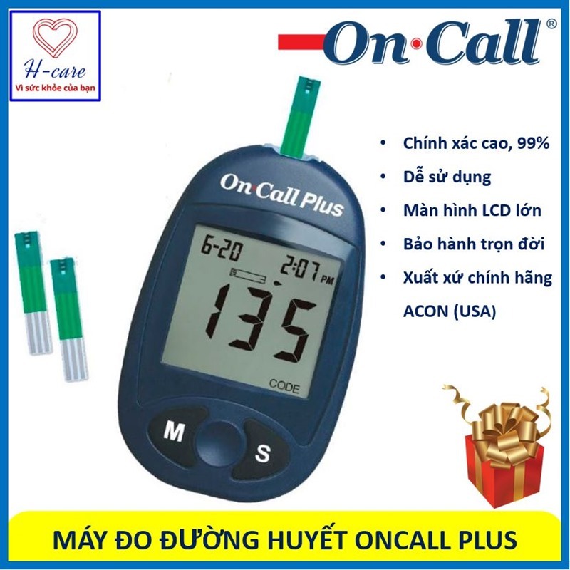 Máy thử đường huyết On Call Plus của Mỹ , dụng cụ đo tiểu đường nhanh, chính xác, chất lượng cao giá rẻ hãng ACON (USA) [TBYT H-Care]