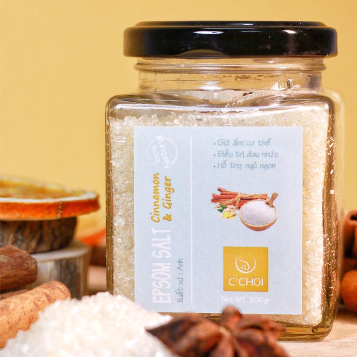 [HCM]Epsom Salt Cinnamon & Ginger - Muối Epsom Ướp Tinh Dầu Quế Gừng