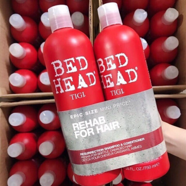 Cặp dầu gội dầu xả tigi đỏ 750ml