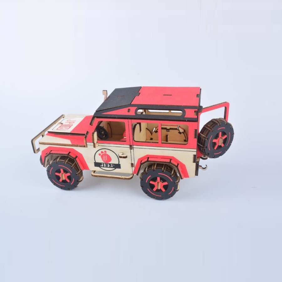[HCM]Đồ chơi lắp ráp gỗ 3D mô hình xe SUV Thunder - cắt laser