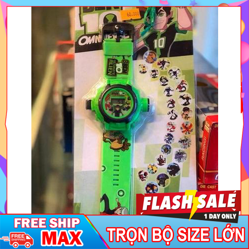 ( FREE SHIP - MUA 1 TẶNG 1 ) Đồng hồ chiếu hình, đồng hồ ben 10, đồng hồ trẻ em