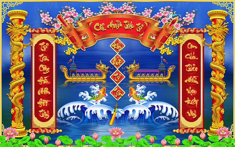 Tranh dán tường trang trí bàn thờ phòng thờ Cửu Huyền Thất Tổ CHTT025 loại cao cấp nhiều kích thước