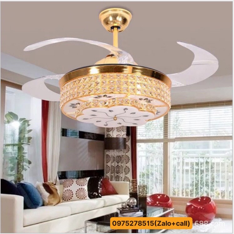 [ HÀNG LOẠI I- Động Cơ 100% Lõi Đồng] Quạt trần cánh cụp cánh xòe , công suất 90w, có 3 chế độ đèn Led và 3 tốc độ gió, phù hợp mọi không gian nhà Việt[ Bảo hành 5 năm]