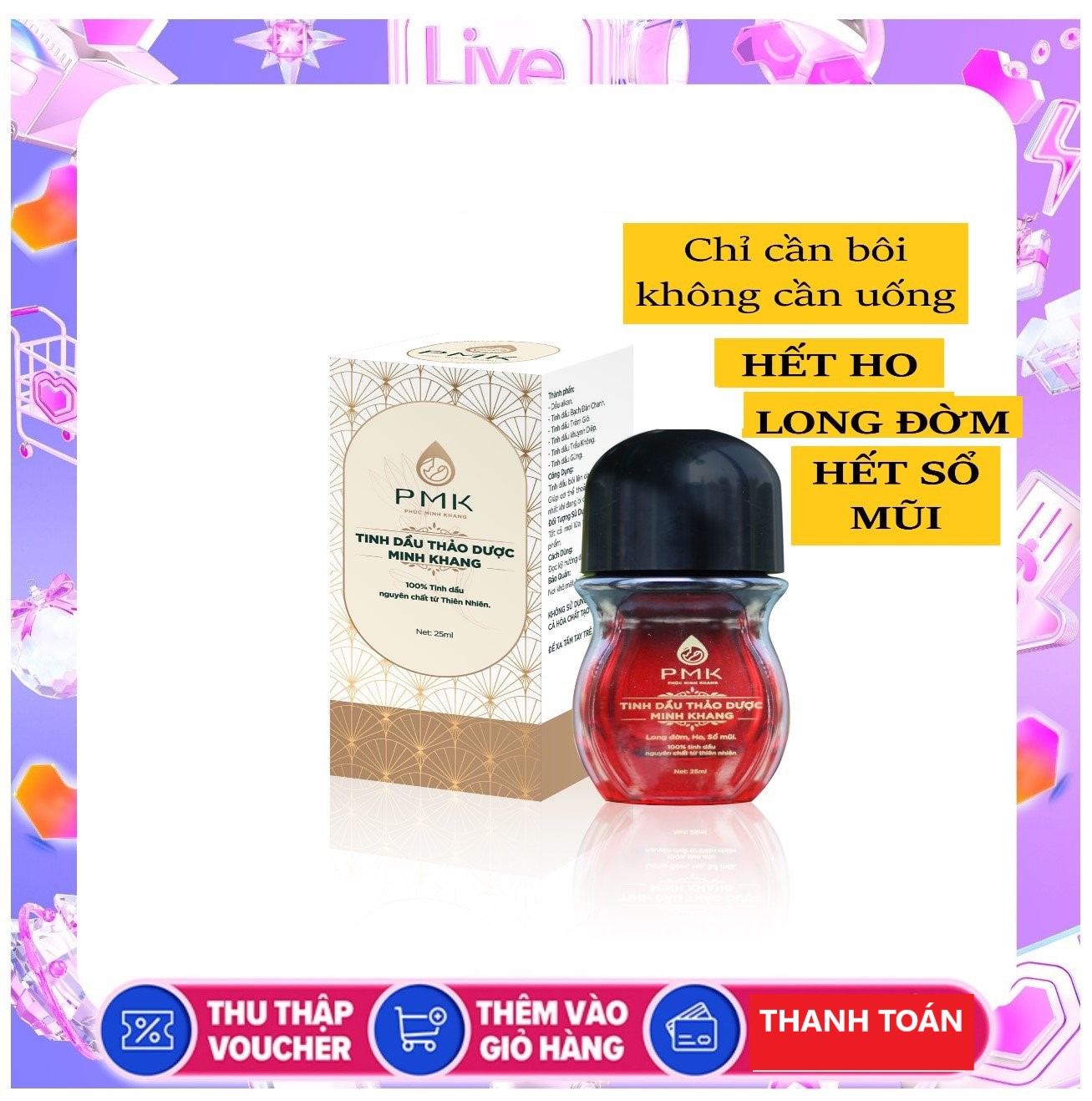 Tinh dầu thảo dược ho Phúc Minh Khang