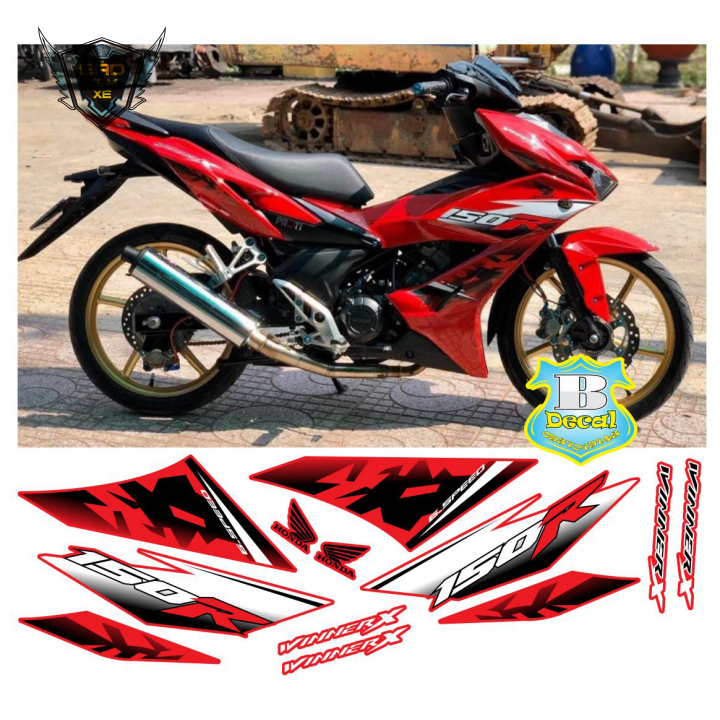 Tem rời xe winner X dán xe đỏ