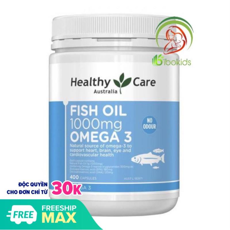 Dầu Cá Tự Nhiên Fish Oil Healthy Care Omega 3 1000mg, 400 viên nhập khẩu