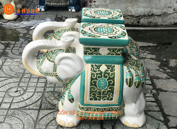 Đôn voi gốm sứ Gia Hưng Bát Tràng
