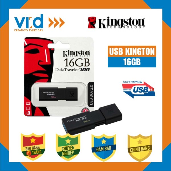 USB 3.0 Kingston 16G DataTraveler 100 G3 - Bảo hành 5 năm!!!