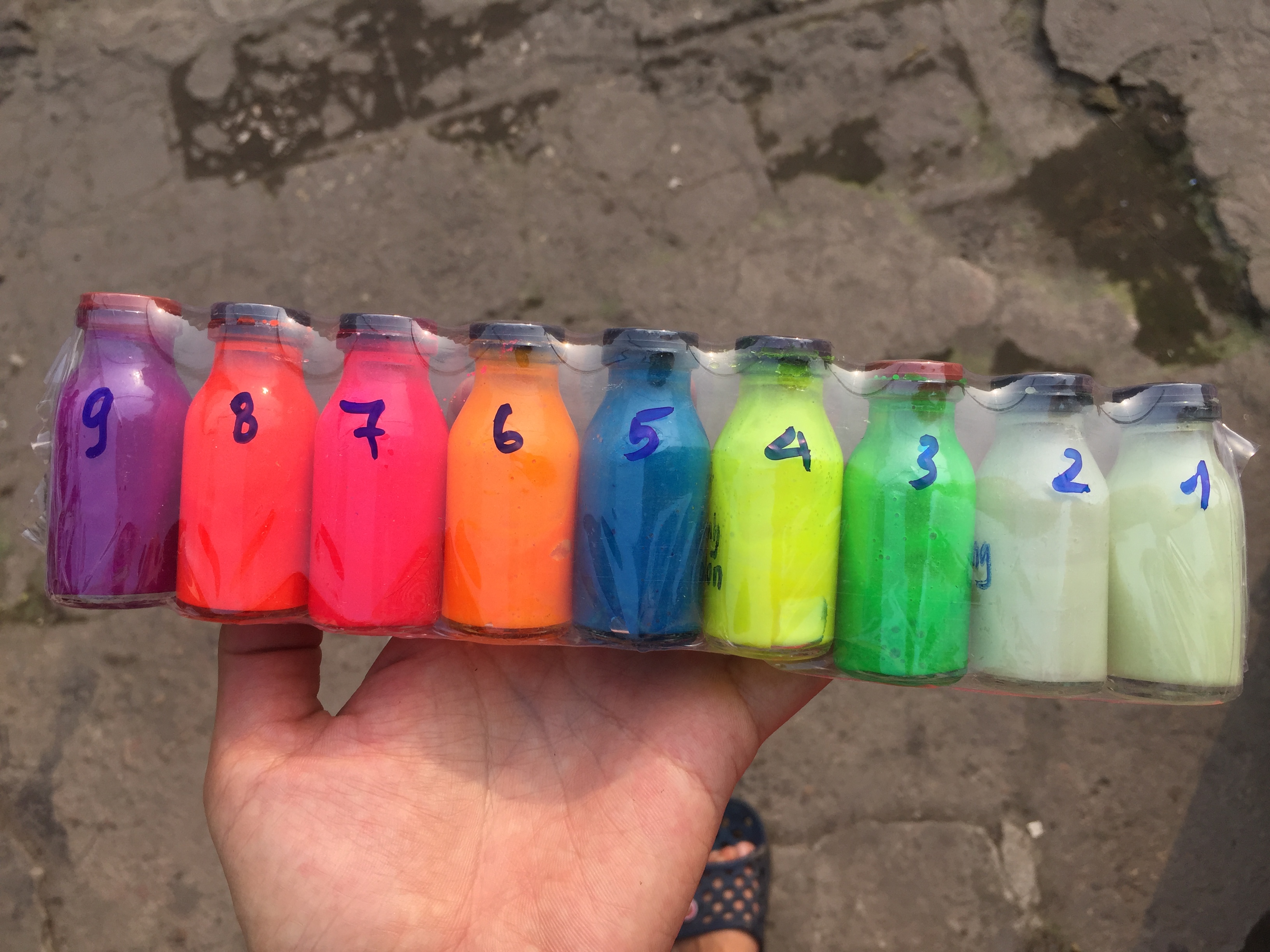 bột dạ quang 6gr kèm dầu bóng