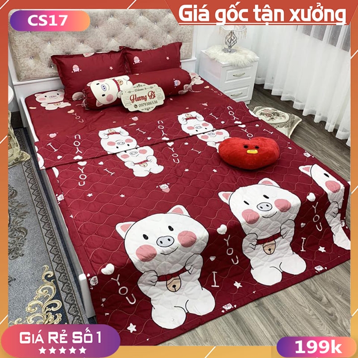 Trọn Bộ Chăn Ga Gối Chất Liệu Cotton Poly