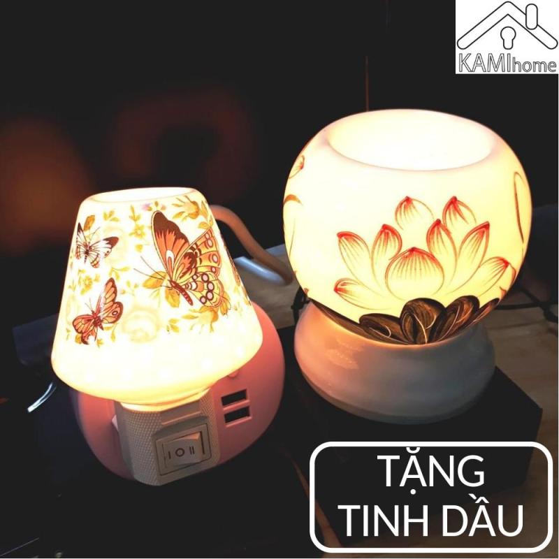 Đèn xông tinh dầu Đèn ngủ cắm điện Tặng Tinh Dầu đuổi diệt muỗi khử mùi thơm phòng tinh dau tinhdau duoi muoi duoimuoi den xong denxong