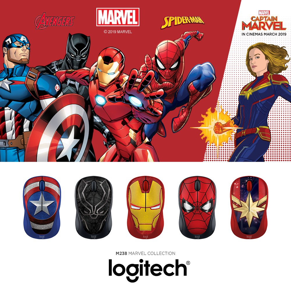 Chuột không dây Logitech M238 Marvel Collection