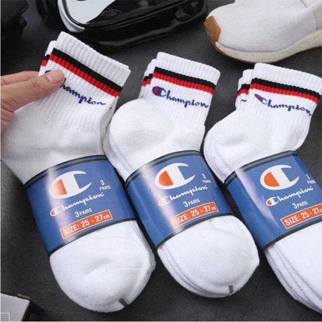 Tất - Vớ Champion Cổ Trung Hàng VNXK ( Mua 5 Đôi Tặng 1 Đôi Adidas Cổ trung hàng VNXK)