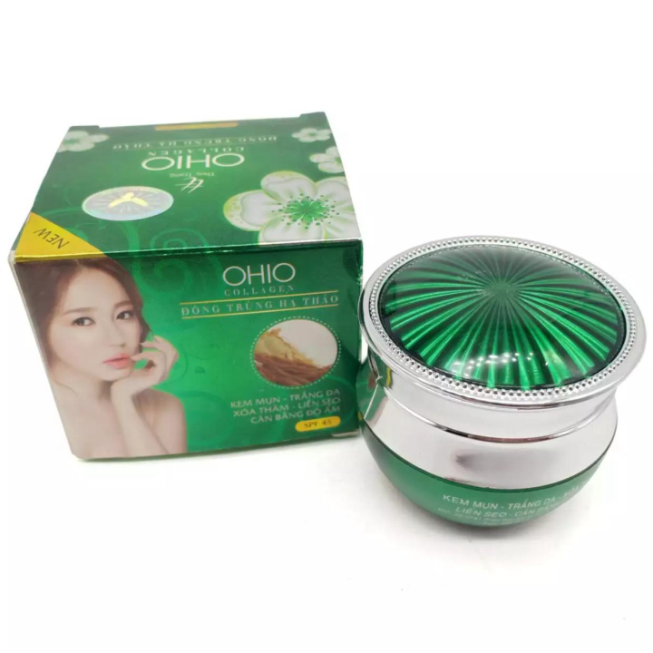 [HCM]Kem mụn - Trắng da - Xóa thâm - Cân bằng độ ẩm Ohio Collagen - Đông trùng hạ thảo 20g