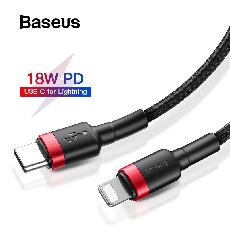 Dây cáp sạc - đồng bộ dữ liệu Baseus PD 18W cổng USB C to Lightning cho i.P.h.o.n.e 11 Pro Ma.c.b.o.o.k dài 0.5m-1m-2m -A&T stores