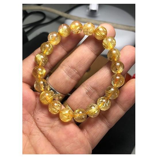 [FreeshipMAX] Vòng Tay phong thuỷ Thạch Anh Tóc Vàng 10mm Hàng Đẹp 4A Tóc Ánh Kim T2300700