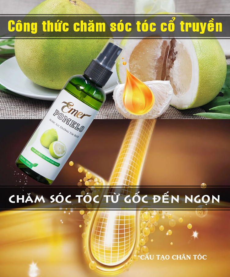 [HCM]Dưỡng Tóc Tinh Dầu Bưởi Pomelo Xịt Mọc Tóc Kích Mọc Tóc 100ml