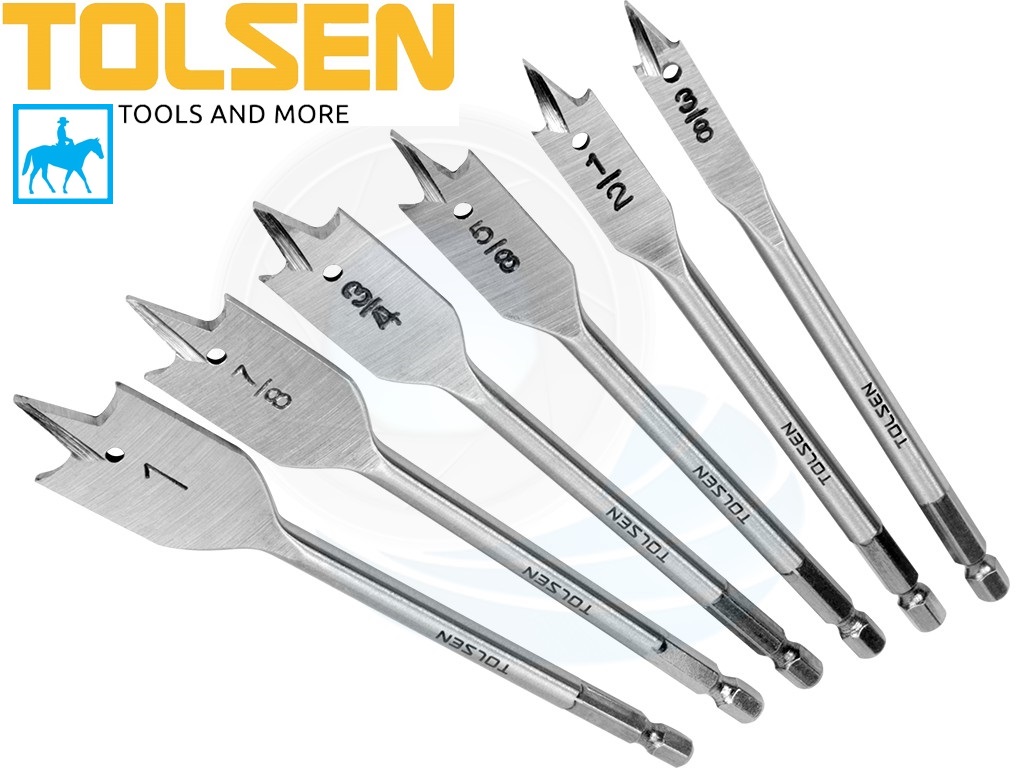 Bộ 6 mũi khoan gỗ đuôi lục giác 10mm 25mm dài 152mm tolsen 75656
